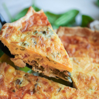 Baked Quiche in a pie plate