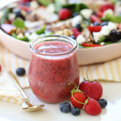berry poppyseed vinaigrette in jar