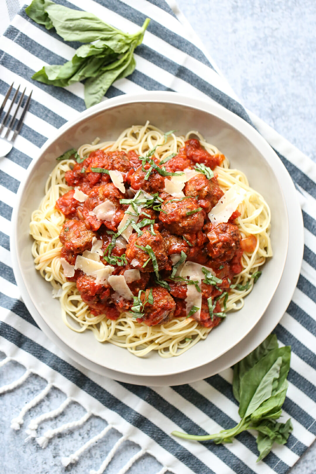 Spaghetti and Meatballs on plate